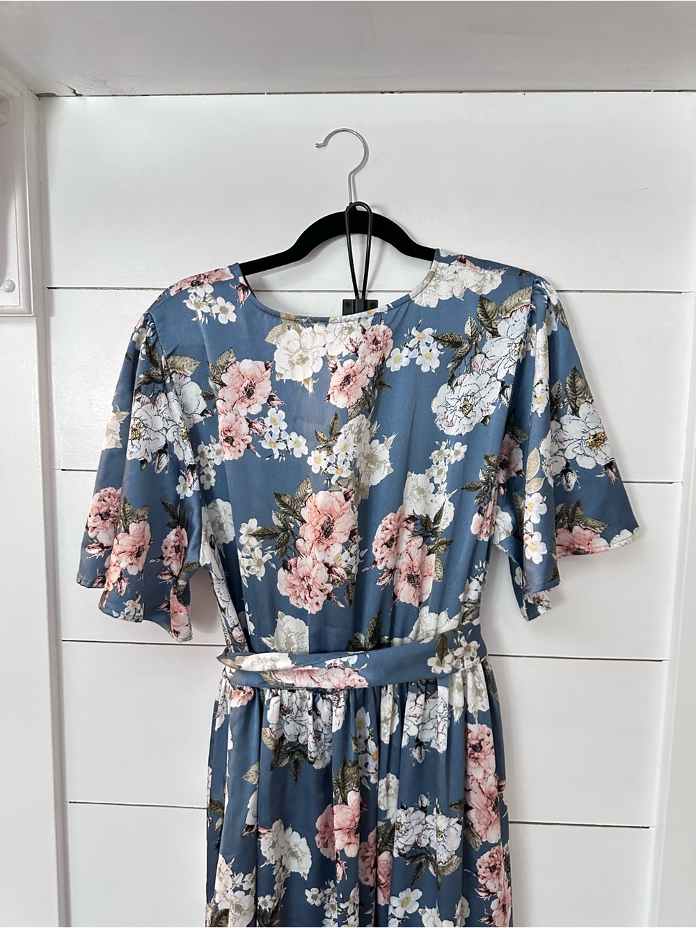 Baltic Born XXL Blue Floral Maxi Wrap Dress Boho Cottagecore Wedding Guest boho - Picture 13 of 14